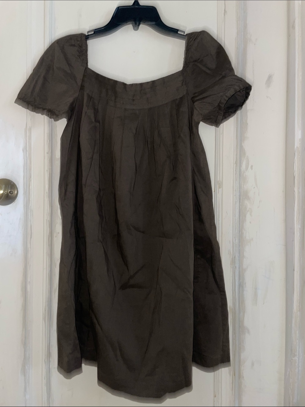 Theory Chocolate Brown Square Neck Mini Dress